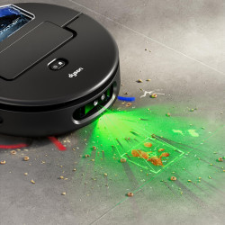 Dyson Spot+Scrub Ai 586183-01 Robot Vacuum Cleaner, 18,000 Pa, 3 L, Dry/Wet, Stain Detection, Automatic Docking Station, Black/Blue