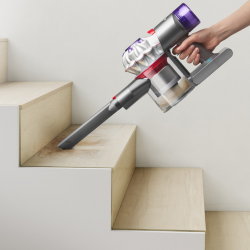 Ръчна прахосмукачка Dyson V8 Car&Boat 586120-01, 115AW, 0.54 л, 50 мин, 110000 об/мин, Запечатана филтрация, Никел/лилав