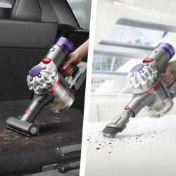 Φορητή ηλεκτρική σκούπα Dyson V8 Car&Boat 586120-01, 115AW, 0,54 λίτρα, 50 λεπτά, 110.000 στροφές/λεπτό, Σφραγισμένο σύστημα φιλτραρίσματος, Νικέλιο/Μωβ