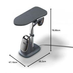 Уред за вертикално гладене с пара Philips All-in-one 8500 AIS8540/80, 2200W, 1.2 л, 6 bar, 90 гр/мин, 2 настройки, OptimalTEMP, Регулируема дъска, Тъмносив/златист