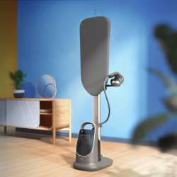 Уред за вертикално гладене с пара Philips All-in-one 8500 AIS8540/80, 2200W, 1.2 л, 6 bar, 90 гр/мин, 2 настройки, OptimalTEMP, Регулируема дъска за гладене, Тъмносив/златист