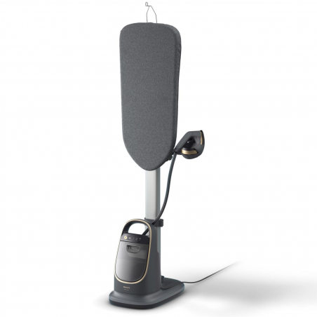 Συσκευή κάθετου σιδερώματος με ατμό Philips All-in-one 8500 AIS8540/80, 2200 W, 1,2 λίτρα, 6 bar, 90 g/min, 2 ρυθμίσεις, OptimalTEMP, ρυθμιζόμενη σιδερώστρα, σκούρο γκρι/χρυσό