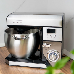 Goldmann GM-1115BD Stand Mixer, 2200W, 8.5 L, 6 speeds + pulse, Timer, Stainless steel bowl, LED, Stainless steel