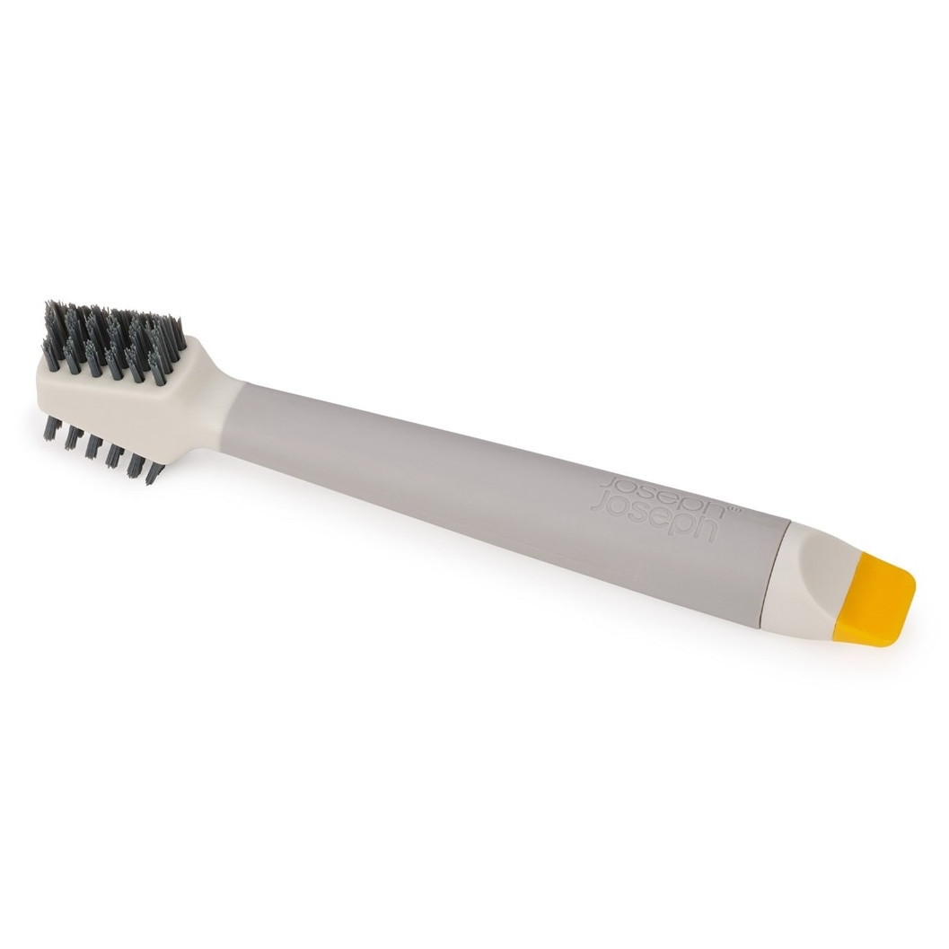 Perie pentru curatarea gresiei Joseph Joseph CleanTech™ 6500021, 18 x 5 x 3 cm, 2 tipuri de fibre, Bej