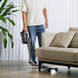 Jimmy H11 Pro Upright Vacuum Cleaner, 600W, 260 AW, 0.6 L, Dust Sensor, Foldable, 90-Minute Run Time, LED Display, Black/Gray