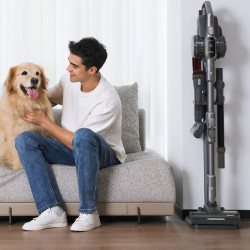 Jimmy H11 Pro Upright Vacuum Cleaner, 600W, 260 AW, 0.6 L, Dust Sensor, Foldable, 90-Minute Run Time, LED Display, Black/Gray