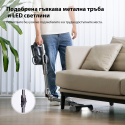 Aspirator vertical Jimmy H11 Pro, 600 W, 260 AW, 0,6 l, Senzor de praf, Pliabil, Autonomie 90 minute, Afisaj LED, Negru/Gri