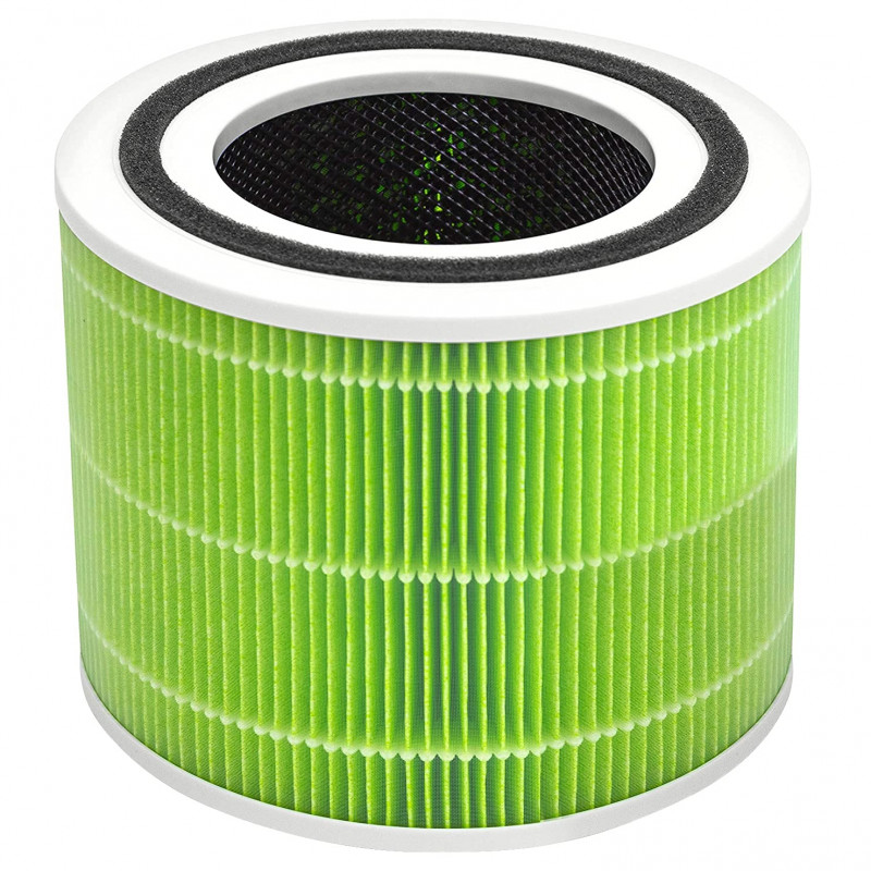 Filtru de schimb pentru purificatorul de aer Levoit Core 300/300S/P350, 1 buc, Filtrare in 3 etape, H13 True HEPA, Impotriva mucegaiului si bacteriilor, Verde