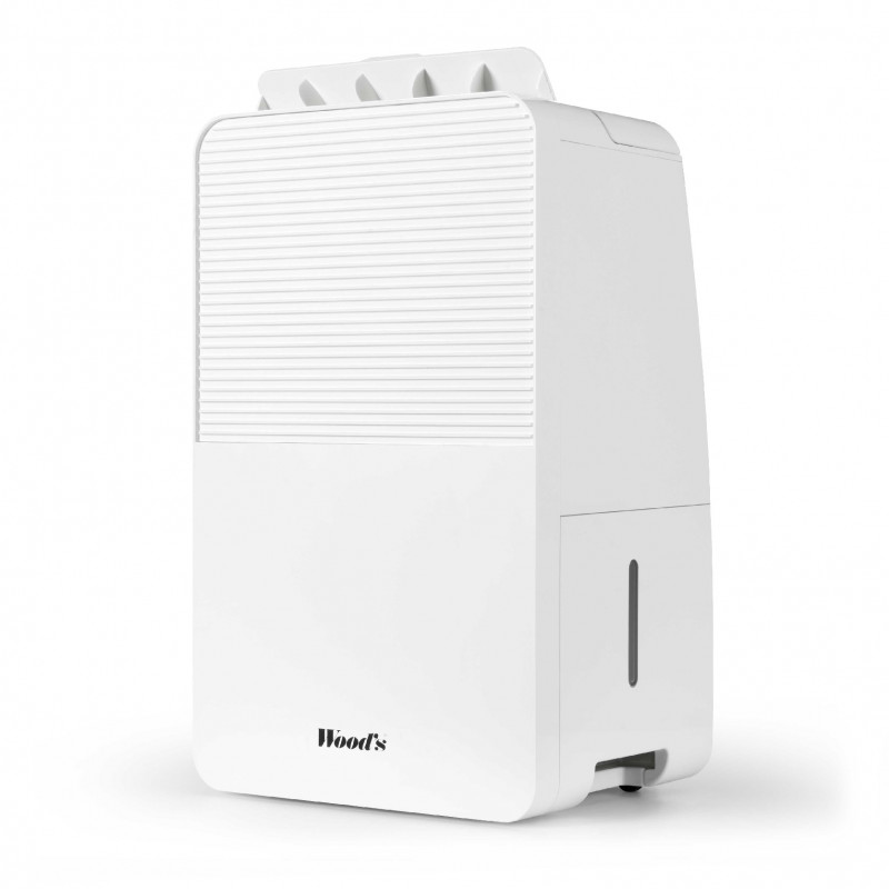 Dezumidificator pentru baie Woods MDK11, 2 viteze, Pana la 40 m², 108 m³, 2 l, 20 l/24 h, Hidrostat, 44 dB, IPX1, Alb