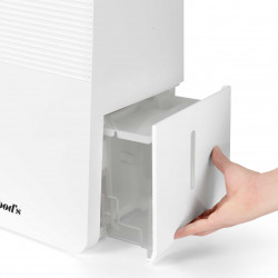 Dezumidificator pentru baie Woods MDK11, 2 viteze, Pana la 40 m², 108 m³, 2 l, 20 l/24 h, Hidrostat, 44 dB, IPX1, Alb