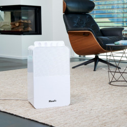 Woods MDK13 Dehumidifier for Living Rooms and Bathrooms, 2 Speeds, Up to 60 m², Suitable for Bathrooms, 108 m³, 2 L, 12 L/24 h, Hygrostat, 44 dB, IPX1, White