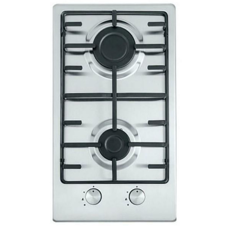 Газов плот за вграждане Finlux FX 320SIX, 3000 W, Две газови дюзи, 500 C, Решетка от чугун, Инокс