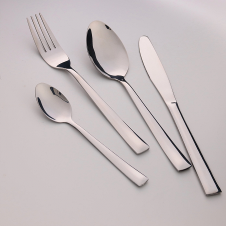 24-piece OEM GS-101333S2 cutlery set, for 6 people, 410 stainless steel, silver metallic