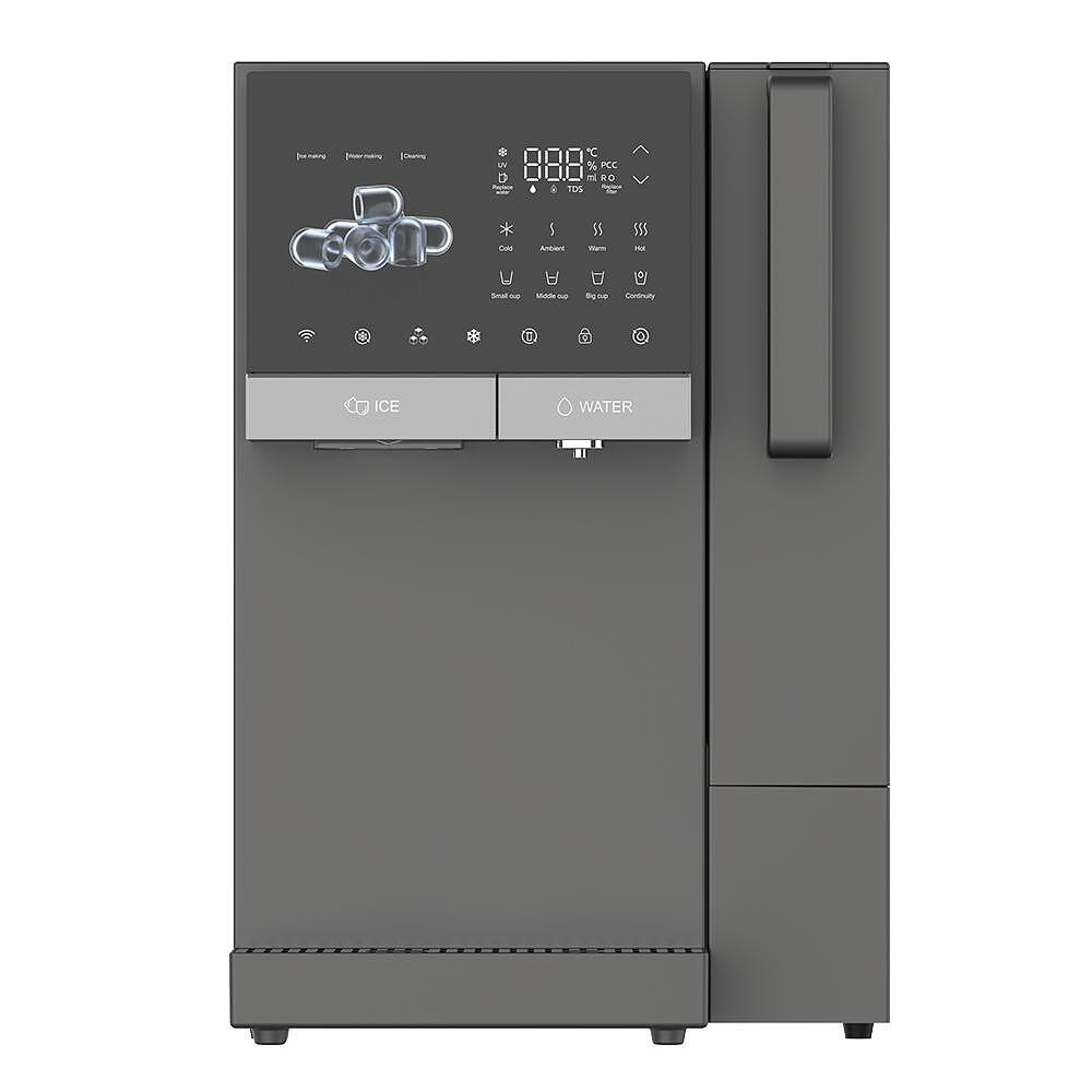 Диспенсър за вода с ледогенератор ELIXIR Ice, 2100W, Затопляне 18 л/ч, Охлаждане 2.5 л/ч, 4-90°C, 3 степенна филтрация, Тъчскрийн, UVC, Компресорен ...