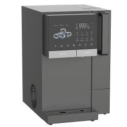 Диспенсър за вода с ледогенератор ELIXIR Ice, 2100W, Затопляне 18 л/ч, Охлаждане 2.5 л/ч, 4-90°C, 3 степенна филтрация, Тъчскрийн, UVC, Компресорен, Тъмносив