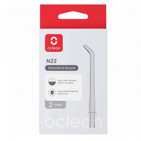 Комплект 2 бр резервни накрайници за зъбен душ Oclean N22 Nozzle за W10, Стандартни, Прозрачен