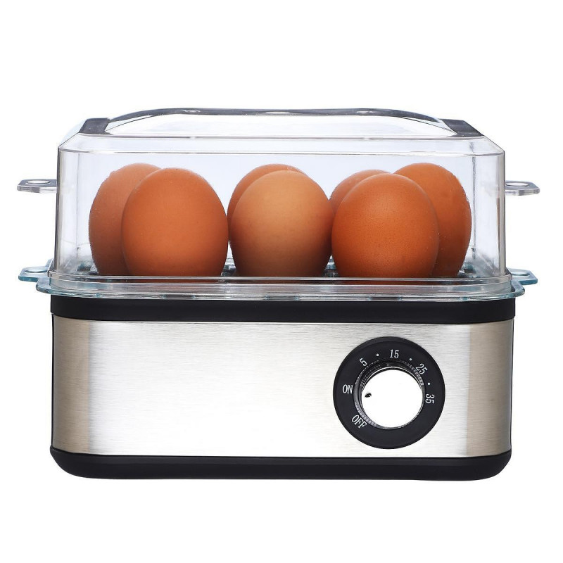 Fierbator de oua Elite EBS-8-1246, 500 W, 8 oua, Timer cu 3 moduri, Semnal sonor, Otel inoxidabil