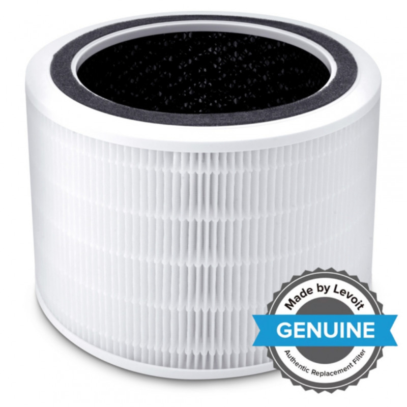 Filtru de schimb pentru purificatorul de aer Levoit Core 200S, 1 buc, filtrare în 3 etape, True HEPA, Alb