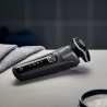 Ηλεκτρική ξυριστική μηχανή Philips Shaver Series 5000 S5887/10, 9 W, 60 λεπτά, Χρήση σε στεγνό ή βρεγμένο δέρμα, Ενσωματωμένο τρίμερ, SkinIQ, PowerAdapt, Κεφαλές 360°, Αυτοακονιζόμενες λεπίδες, Γκρι