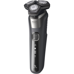 Aparat de ras electric Philips Shaver Series 5000 S5887/10, 9 W, 60 min, Ras umed/uscat, Trimmer incorporat, SkinIQ, PowerAdapt, Capete rotative la 360°, Lame cu autoascutire, Gri carbon