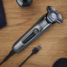 Ηλεκτρική ξυριστική μηχανή Philips Shaver Series 5000 S5887/10, 9 W, 60 λεπτά, Χρήση σε στεγνό ή βρεγμένο δέρμα, Ενσωματωμένο τρίμερ, SkinIQ, PowerAdapt, Κεφαλές 360°, Αυτοακονιζόμενες λεπίδες, Γκρι