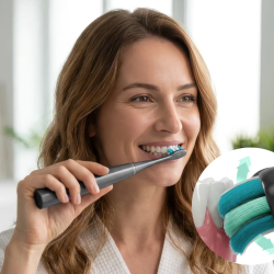 AENO ADB0010G Electric Sonic Toothbrush, 5W, DuPont™, Timer, 5 Modes, 90 Days on a Single Charge, Gray
