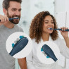 Wireless Tooth Brush, Navy Blue, 3 Brush Heads, 1400mAh, Function: Soft, Clean, Massage, White, Sweep
