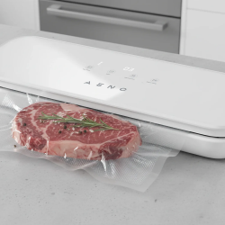 AENO AVS0004W Food Vacuum Sealer, 70 kPa, 4 modes, Bag width up to 30 cm, Automatic function, Stop button, LED display, White
