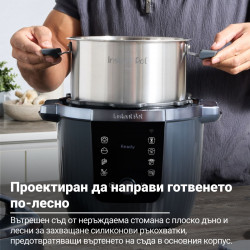 Instant Pot Pro Max 112-0001-01-EU Multicooker, 1200W, 5.7 L, 105 kPa, 10 programs, Nutriboost, WiFi, LCD display, Stainless steel, White/matte