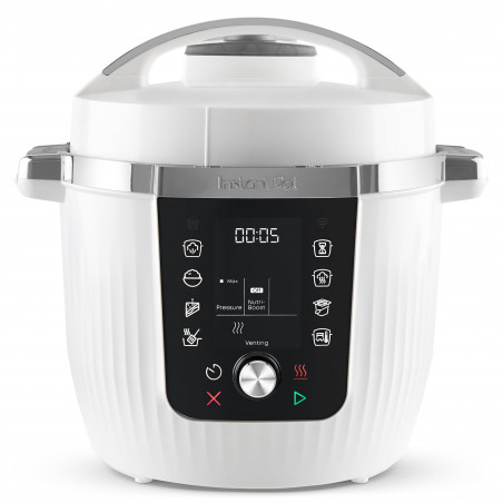 Πολυμάγειρας Instant Pot Pro Max, 1200W, 5,7 L, 105 kP, 10 προγράμματα, Nutriboost, WiFi, Οθόνη LCD, Ανοξείδωτο ατσάλι, Λευκό/ματ