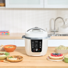 Instant Pot Pro Max 112-0001-01-EU multicooker, 1200 W, 5,7 l, 105 kPa, 10 program, Nutriboost, WiFi, LCD-kijelző, rozsdamentes acél, fehér/matt