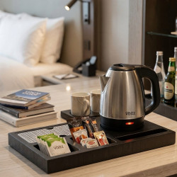 Oliver Voltz OV51230Y Electric Kettle, 1200W, 1 Liter, Stainless Steel/Black