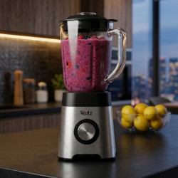 Oliver Voltz OV51162E Blender, 800 W, 2 speeds + Pulse, 1.5 L glass jar, Ice crushing, Silver