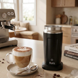 Oliver Voltz OV51176A 3-in-1 Milk Frother, 240 ml, 500 W, STRIX Automatic Overheat Protection, Stainless Steel, Black/Gray