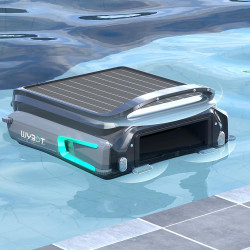 Skimer pentru curatarea suprafetei apei din piscine Wybot F1, Alimentare solara / DC, Pana la 8 ore, 7 l, Aplicatie mobila, Negru