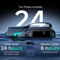 Wybot F1 Pool Skimmer for Cleaning the Water Surface, Solar/DC Charging, Up to 8 Hours, 7 L, Mobile App, Black