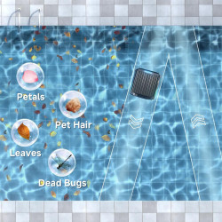 Wybot F1 Pool Skimmer for Cleaning the Water Surface, Solar/DC Charging, Up to 8 Hours, 7 L, Mobile App, Black