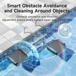 Wybot F1 Pool Skimmer for Cleaning the Water Surface, Solar/DC Charging, Up to 8 Hours, 7 L, Mobile App, Black