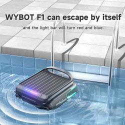Wybot F1 medencevízfelszín-tisztító robot, napelemes/DC-töltés, akár 8 óra üzemidő, 7 literes tartály, mobilalkalmazás, fekete