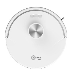 MAGNUM UP Robot Vacuum Cleaner, 45W, 20,000 Pa, 180 min, 230 ml, Transparent Automatic Dustbin, SMART Sensors, Wet/Dry, White