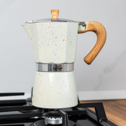 Bohmann BH 9306 Cuban Coffee Maker, 300 ml, 6 cups, Safety Valve, Aluminum, Beige