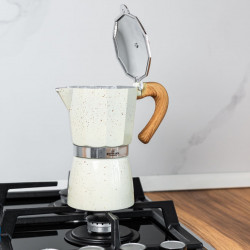 Κουβανέζικη καφετιέρα Bohmann BH 9303, 150 ml, 3 φλιτζάνια, Βαλβίδα ασφαλείας, Αλουμίνιο, Μπεζ