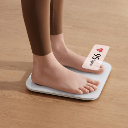 Xiaomi Body Composition Scale S400 Digital Smart Scale, Up to 150 kg, Bluetooth, Heart Rate Monitoring, Baby Mode, White/Gray