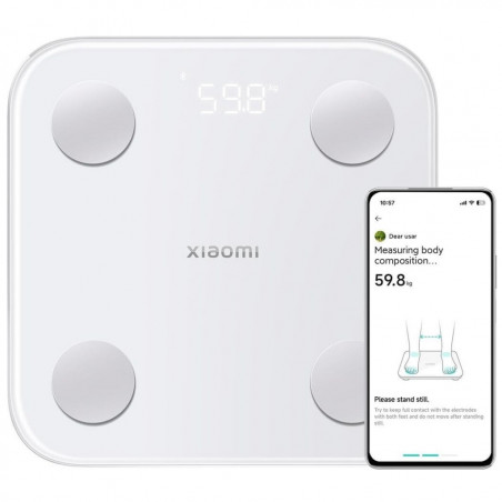 Xiaomi Body Composition Scale S400 Digital Smart Scale, Up to 150 kg, Bluetooth, Heart Rate Monitoring, Baby Mode, White/Gray