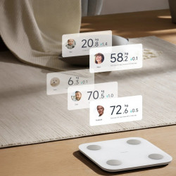 Ψηφιακή έξυπνη ζυγαριά Xiaomi Body Composition Scale S400, έως 150 κιλά, Bluetooth, μέτρηση καρδιακού ρυθμού, λειτουργία για μωρά, Λευκό/γκρι