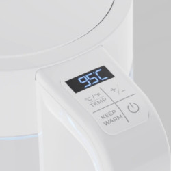 Електрическа кана за вода AENO AEK0005, 2200W, 1.7 л, 40-100°C, 360° основа, STRIX, LED дисплей, Филтър, Бял