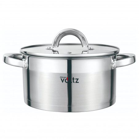 Тенджера Oliver Voltz OV51210S24, 6.1 л, 24x13.5 см, Мерителна скала, Дебело дъно, Индукция, Инокс