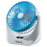 Rosberg R51760S Table Fan, 5W, 16 cm, 180-minute runtime, 3 speeds, Light, White/Blue