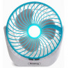 Rosberg R51760S Table Fan, 5W, 16 cm, 180-minute runtime, 3 speeds, Light, White/Blue