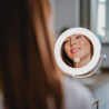 Beautifly Looking Glass Light Makeup Mirror, 14.5 cm, 10x magnification, USB-C, LED, 360° adjustable, Silver